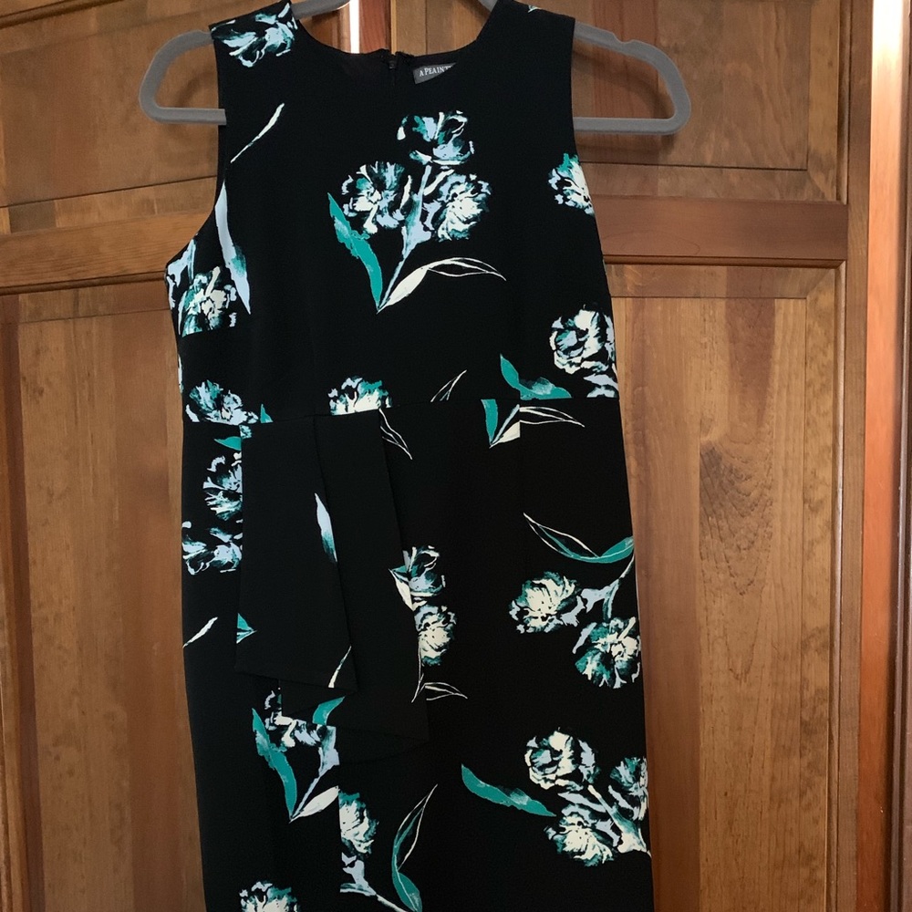 Black and floral print maternity dress